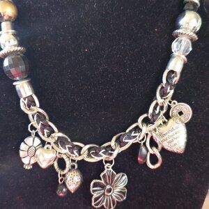 Charmed Necklace (Heart says Love the Lord Your God with all your heart!)
